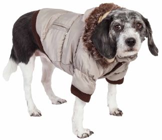 CloMetallic Fashion Pet Parka Coat (size: X-Large)